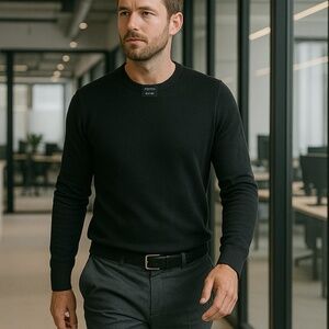 Banana Republic Men’s Italian Merino Wool Sweater – Black, Size M